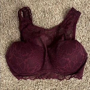 VSPink Lace Bralette in Burgundy - Size SP